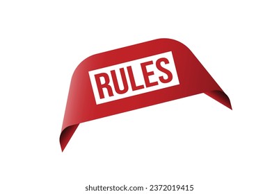 Red banner Rules on white background.