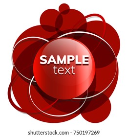 Red banner with sample text. Vector illustration