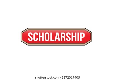 Red banner Scholarship on white background.
