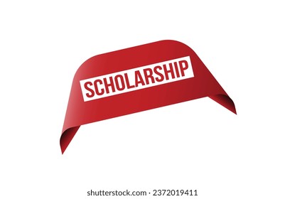 Red banner Scholarship on white background.