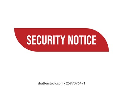 Red banner security notice isolated on white background.