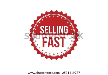 Red banner Selling Fast isolated on white background.