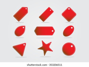 Red Banner Set On Background. Vector Illustration 