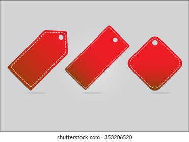 Red Banner Set On Background. Vector Illustration 