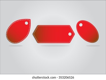 Red Banner Set On Background. Vector Illustration 