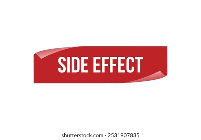 Red banner side effect isolated on white background.