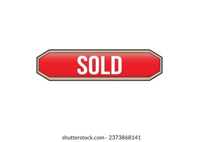 Red banner Sold on white background.