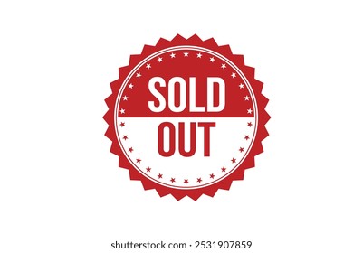 Red banner sold out isolated on white background.