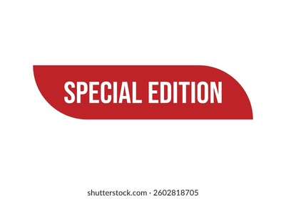 Red banner special edition isolated on white background.