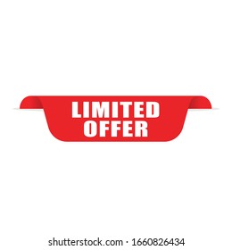 Red banner special offer. Limited offer discount label. Ad offer on shopping day Red vector banner.