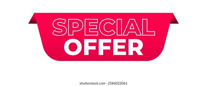 red banner special offer, vector 10 eps.