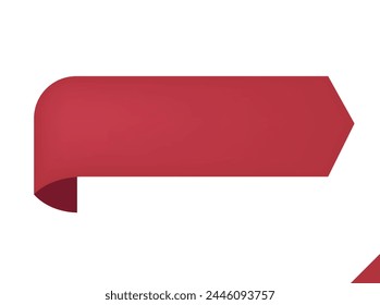 Red Banner Sticker, Blank Simple Clipart Desing Vector Art EPS10