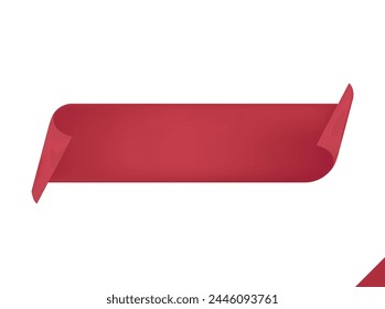 Red Banner Sticker, Blank Simple Clipart Desing Vector Art EPS10
