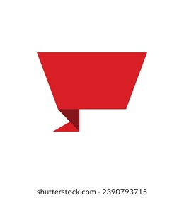 Red Banner Sticker Vector Illustration