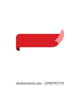 Red Banner Sticker Vector Illustration