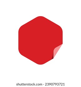Red Banner Sticker Vector Illustration
