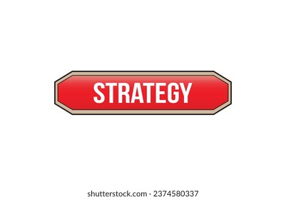 Red banner Strategy on white background.