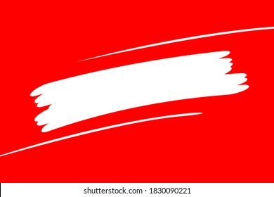 red banner with stripes brush paint, strip paint for banner sale and headline text advertising, white brushstroke scribble marker on red, copy space