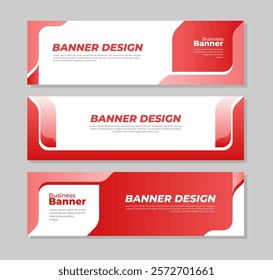 Red banner template design collection