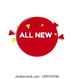 red banner with text all new. al new label,tag,sign. Designed for your web site design, logo, app, UI