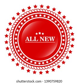 red banner with text all new. al new label,tag,sign. Designed for your web site design, logo, app, UI