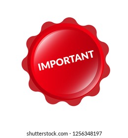 Red banner with text important.important emblem, label, badge,sticker, logo. Designed for your web site design, logo, app, UI