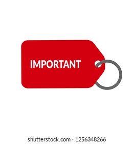 Red banner with text important.important emblem, label, badge,sticker, logo. Designed for your web site design, logo, app, UI