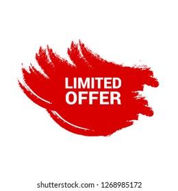 Red banner with text limited offer.limited offer emblem, label, badge,sticker, logo. Designed for your web site design, logo, app, UI - Vektor 
