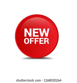 Red banner with text new offer.new offer emblem, label, badge,sticker, logo. Designed for your web site design, logo, app, UI - Vektor 