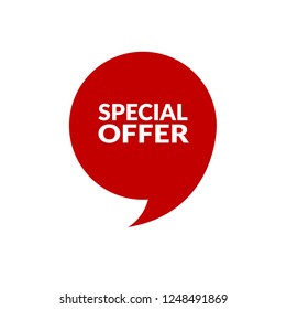 Red banner with text special offer.special offer emblem, label, badge,sticker, logo. Designed for your web site design, logo, app, UI