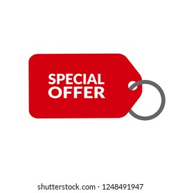 Red banner with text special offer.special offer emblem, label, badge,sticker, logo. Designed for your web site design, logo, app, UI