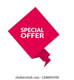 Red banner with text special offer.special offer emblem, label, badge,sticker, logo. Designed for your web site design, logo, app, UI