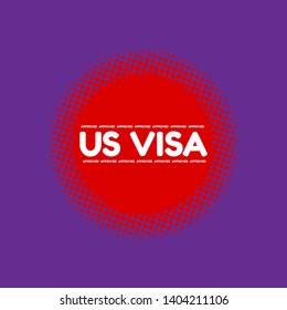 red banner us visa approved - label,sticker,tag 