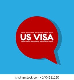 red banner us visa approved - label,sticker,tag 