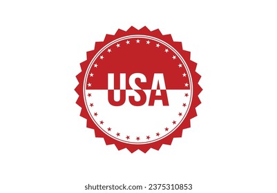 Red banner Usa on white background.