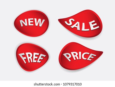 Red banner vector, Sale banner template, ribbons flat isolated, Labels, Stickers, Tags, Discount, icon vector illustration