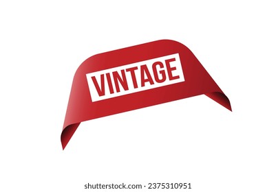 Red banner Vintage on white background.