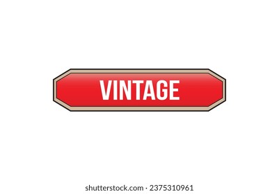 Red banner Vintage on white background.