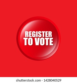 red banner with white text register to vote