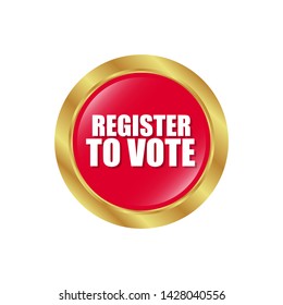red banner with white text register to vote