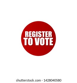 red banner with white text register to vote