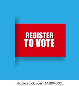 Red Banner With White Text Register To Vote