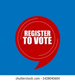 Red Banner With White Text Register To Vote