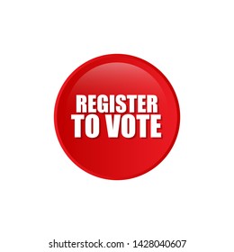red banner with white text register to vote