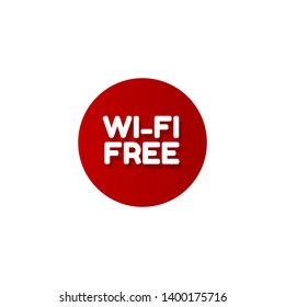 red banner wi-fi free - label,sticker,tag 