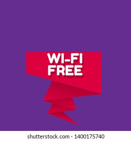 red banner wi-fi free - label,sticker,tag 