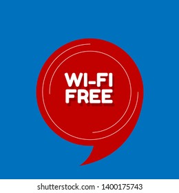 red banner wi-fi free - label,sticker,tag 