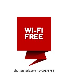 red banner wi-fi free - label,sticker,tag 