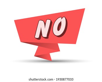 Red banner with the word NO. Simple stock vector illustration