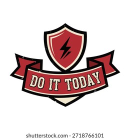 Red banner with the words 'DO IT TODAY' vector written across it, emphasizing urgency and action